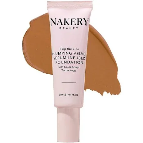 Nakery skip the line plumping velvet serum infused foundation in shade-medium deep…msrp$39