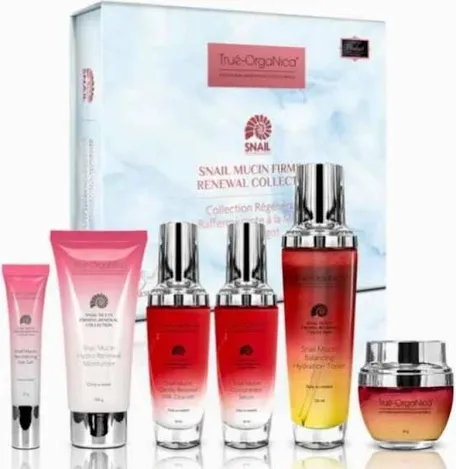 True Organica Snail Mucin Firm Renewal Skincare Collection set. Msrp$300