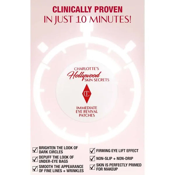 Charlotte's Hollywood Skin Secrets Immediate eye revival patches 30 pairs (60 patches) Msrp$70